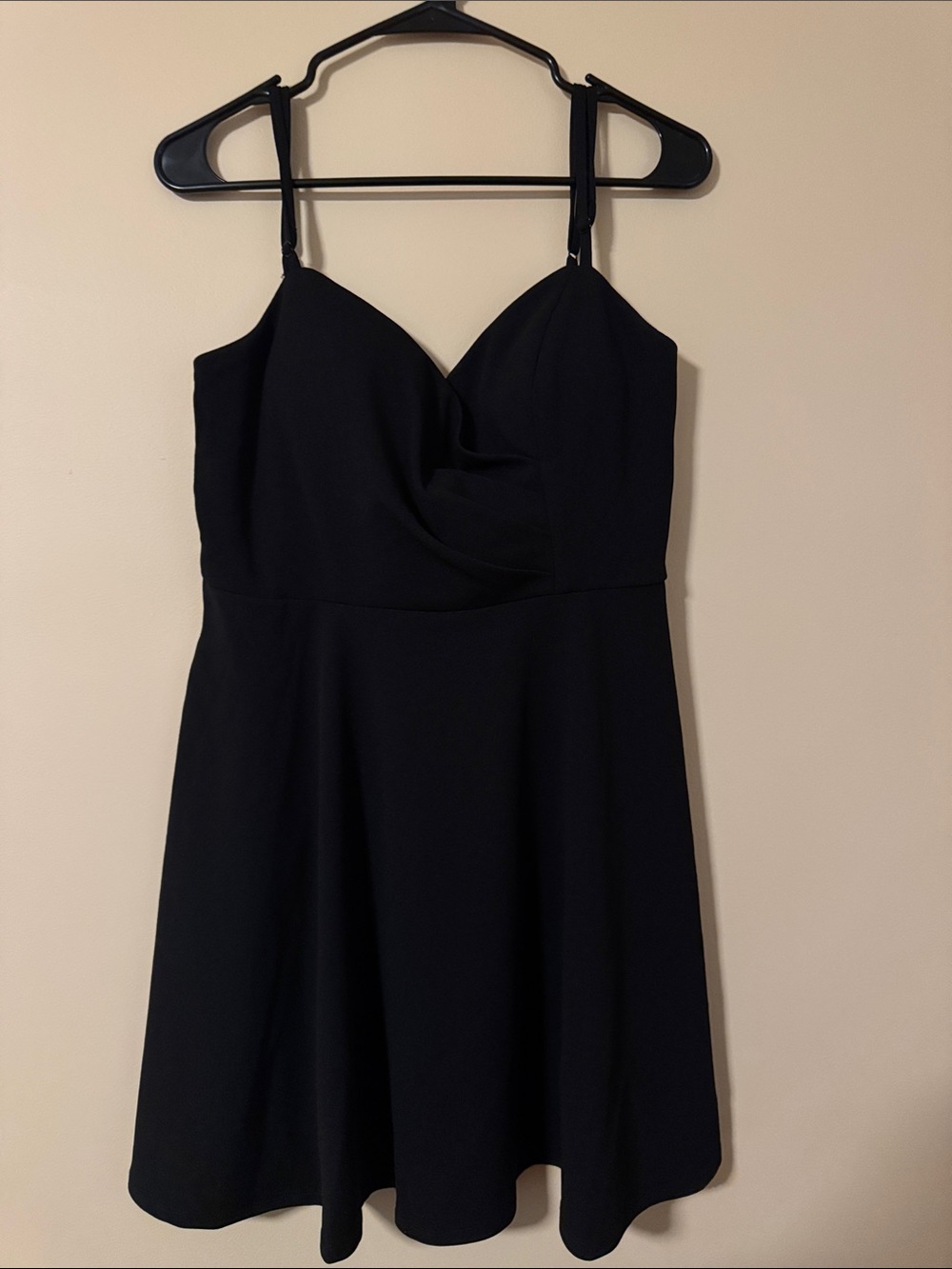 Black Spaghetti Strap A-Line Dress L